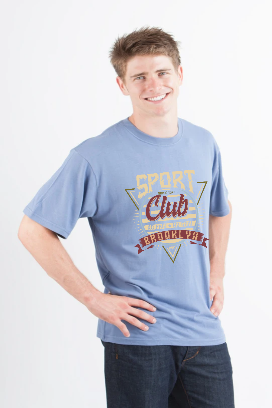 Sport Club Men's Bamboo Viscose/Organic Cotton Short Sleeve Graphic T-Shirt Spun Bamboo