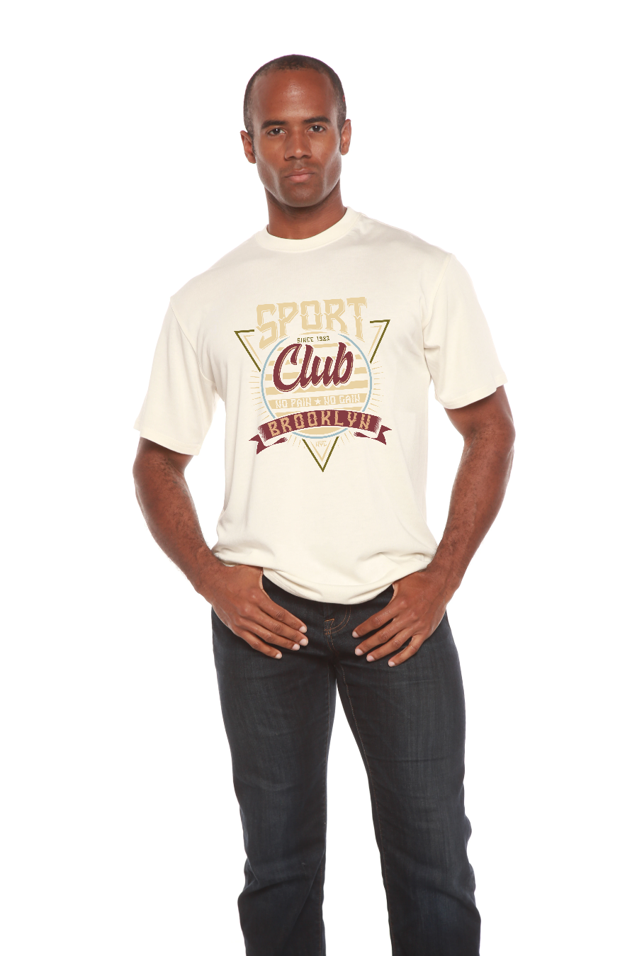 Sport Club Men's Bamboo Viscose/Organic Cotton Short Sleeve Graphic T-Shirt Spun Bamboo