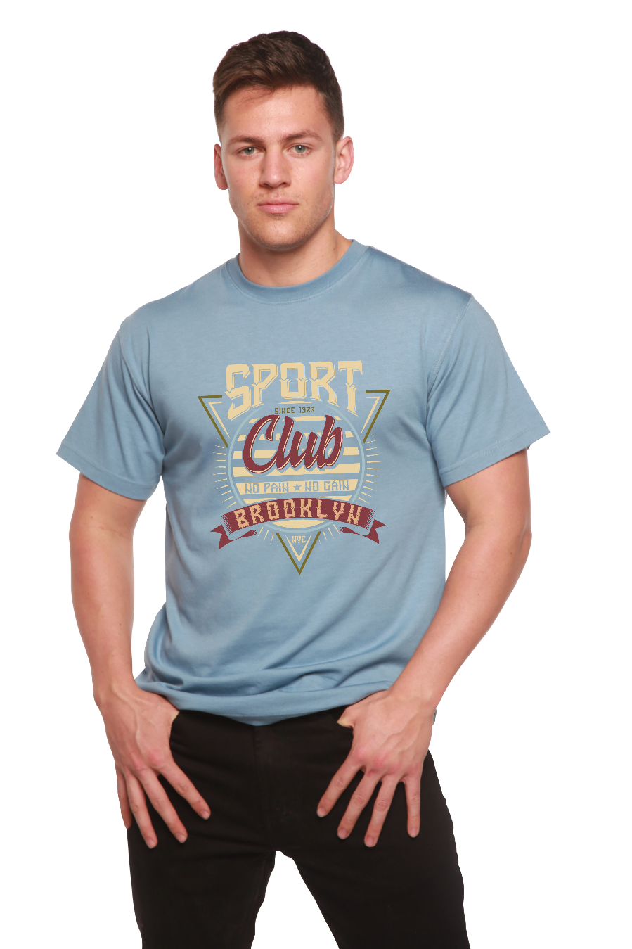 Sport Club Men's Bamboo Viscose/Organic Cotton Short Sleeve Graphic T-Shirt Spun Bamboo