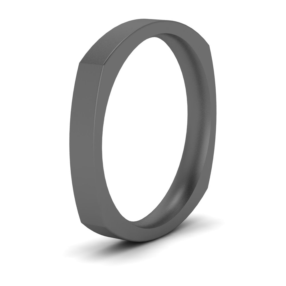 Square Comfort Fit Mens Wedding Band
