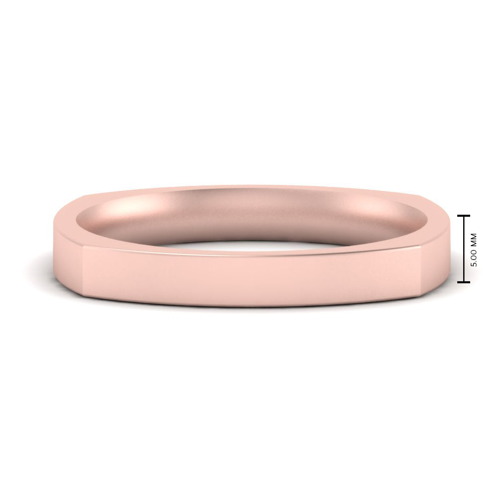 Square Comfort Fit Mens Wedding Band