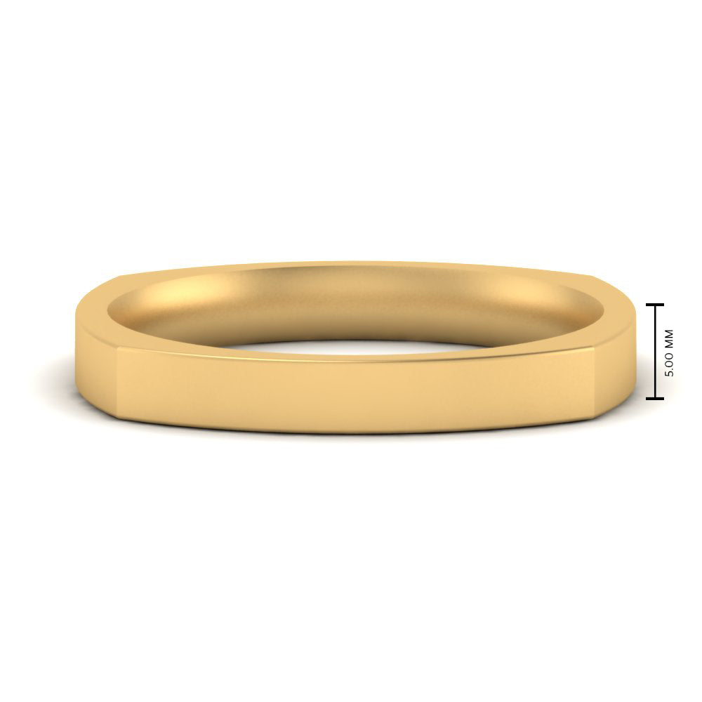 Square Comfort Fit Mens Wedding Band