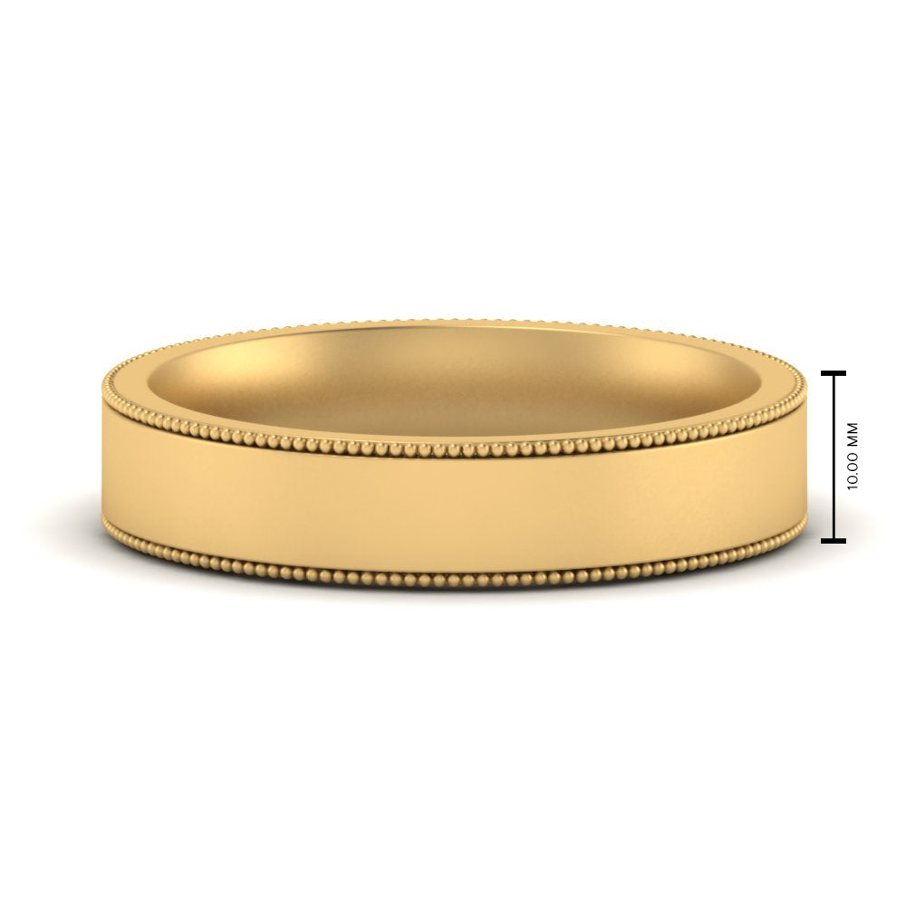 Stepped Edge Comfort Fit Flat Mens Band