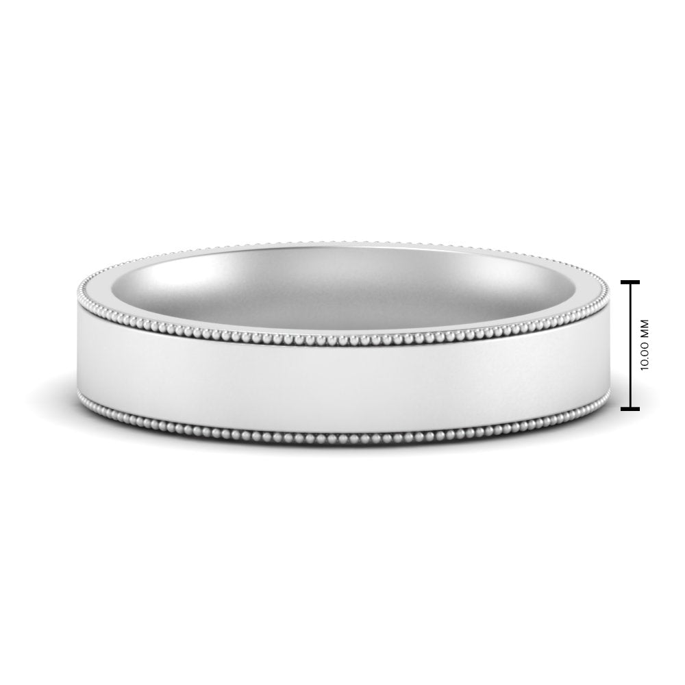 Stepped Edge Comfort Fit Flat Mens Band