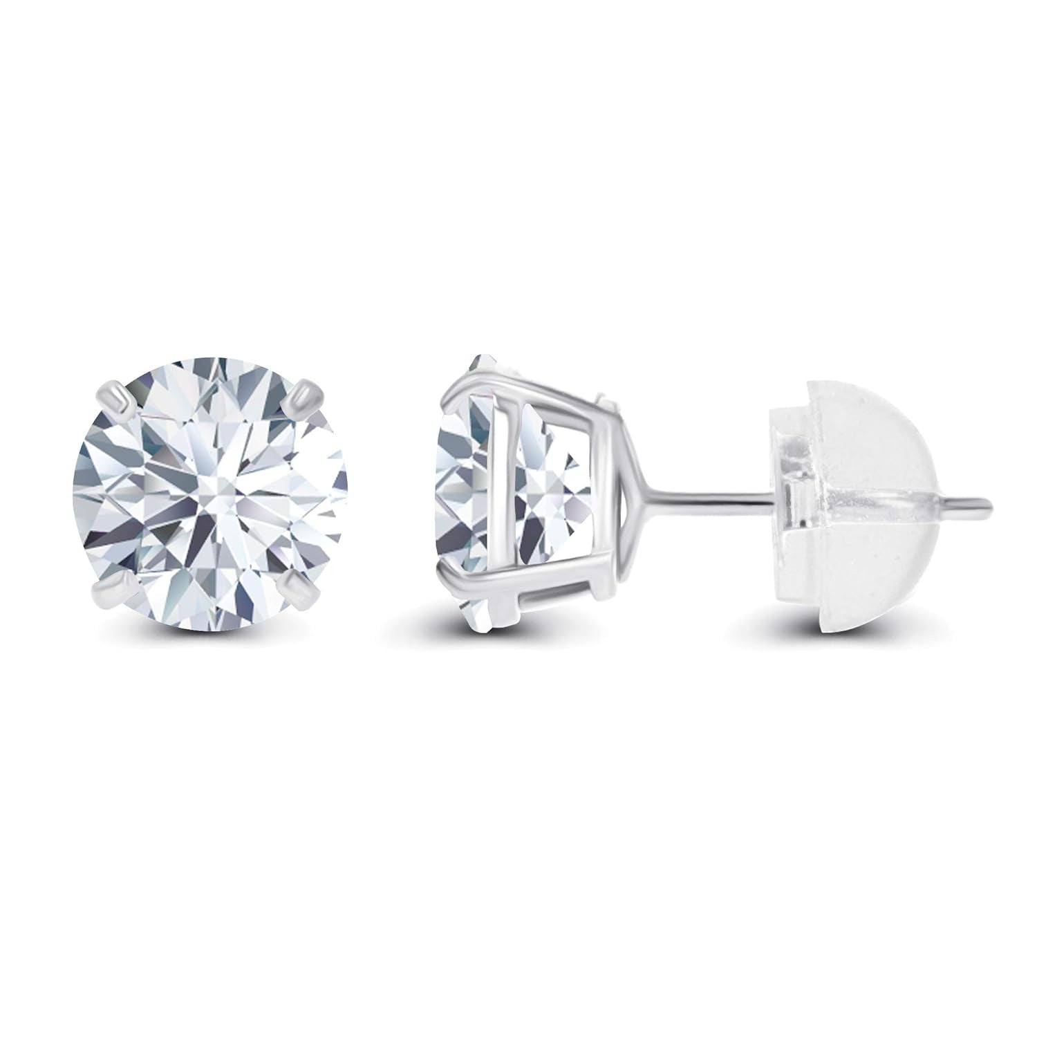 3.00 CTW AGI Certified Lab-Grown Diamond Stud Earrings in 14K Gold – E/VS VossAgin