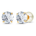 2.50 CTW Created Moissanite Stud Earrings in 14K Yellow Gold, Handcrafted in USA - F-G Color, VS Clarity VossAgin