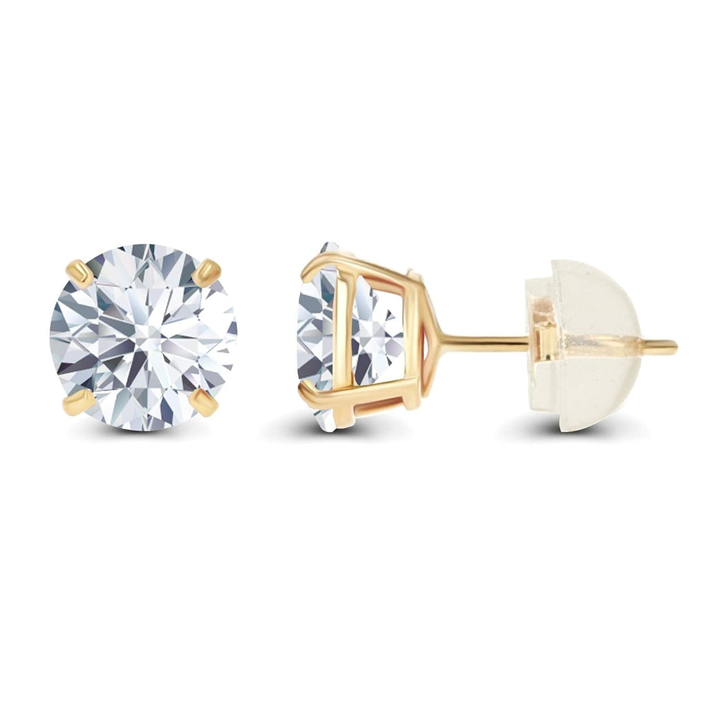 2.00 CTW AGI Certified  Lab-Grown Diamond Stud Earrings in 14K Yellow Gold | G Color VS Clarity | USA Handcrafted Fine Jewelry VossAgin
