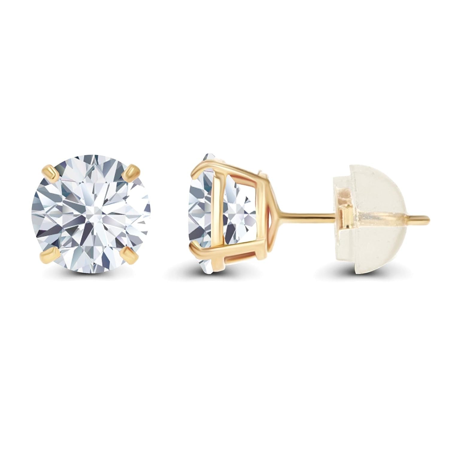 2.00 CTW AGI Certified  Lab-Grown Diamond Stud Earrings in 14K Yellow Gold | G Color VS Clarity | USA Handcrafted Fine Jewelry VossAgin