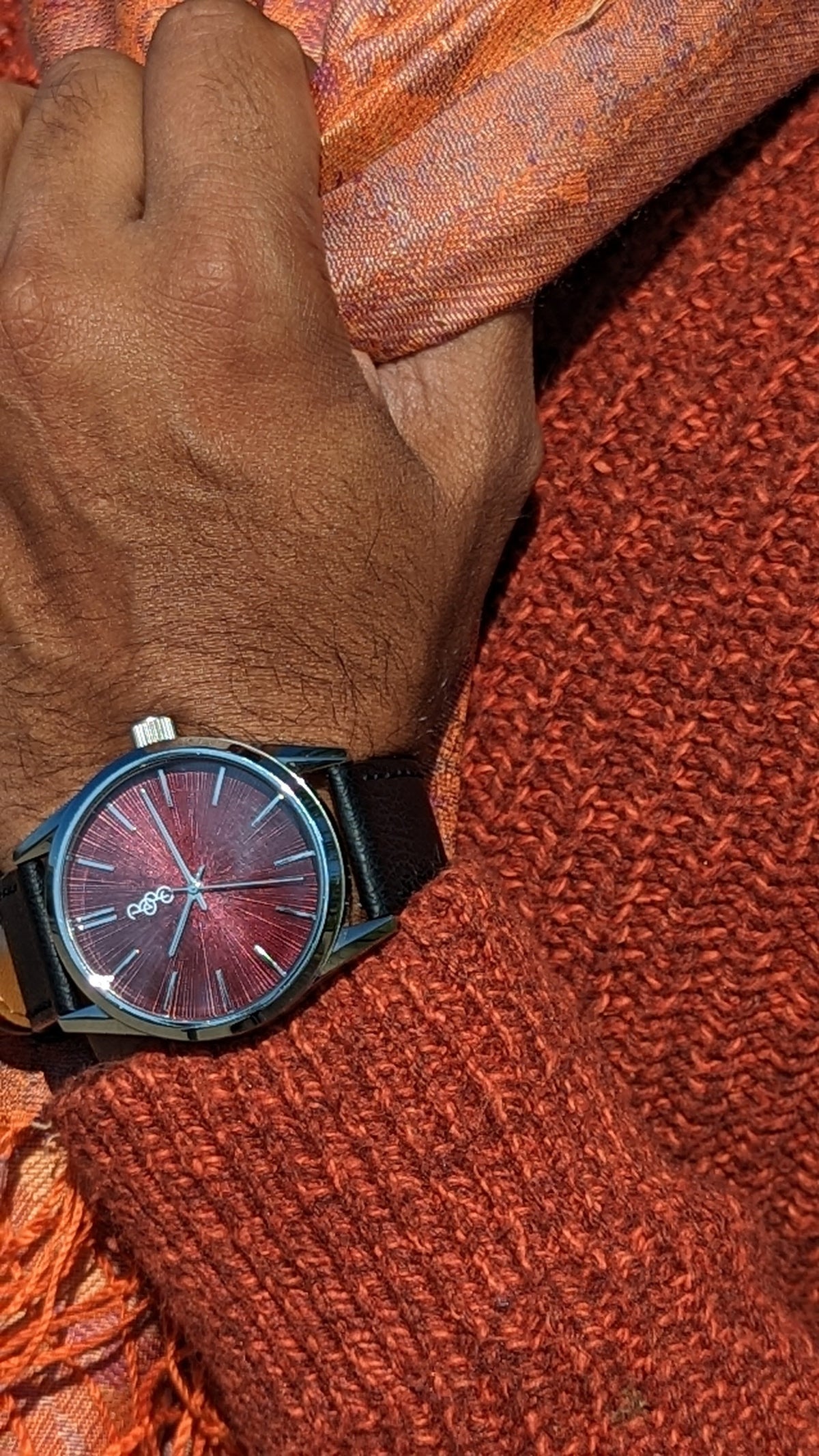 Burgundy Sunburst Watch The Beyond Boring Watch Company