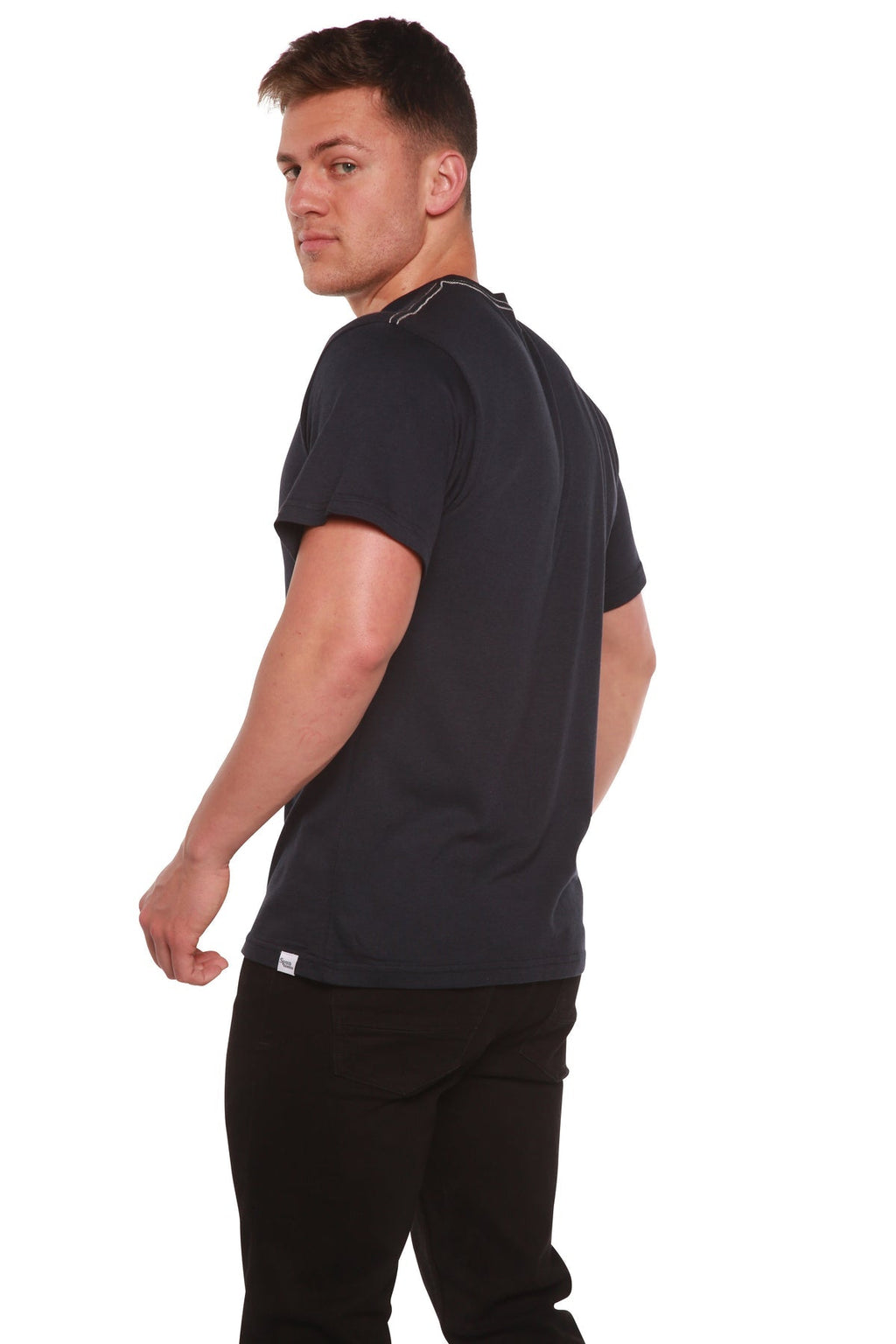 Men's Bamboo Viscose/Organic Cotton Short Sleeve Contrast Stitch T-Shirt Spun Bamboo