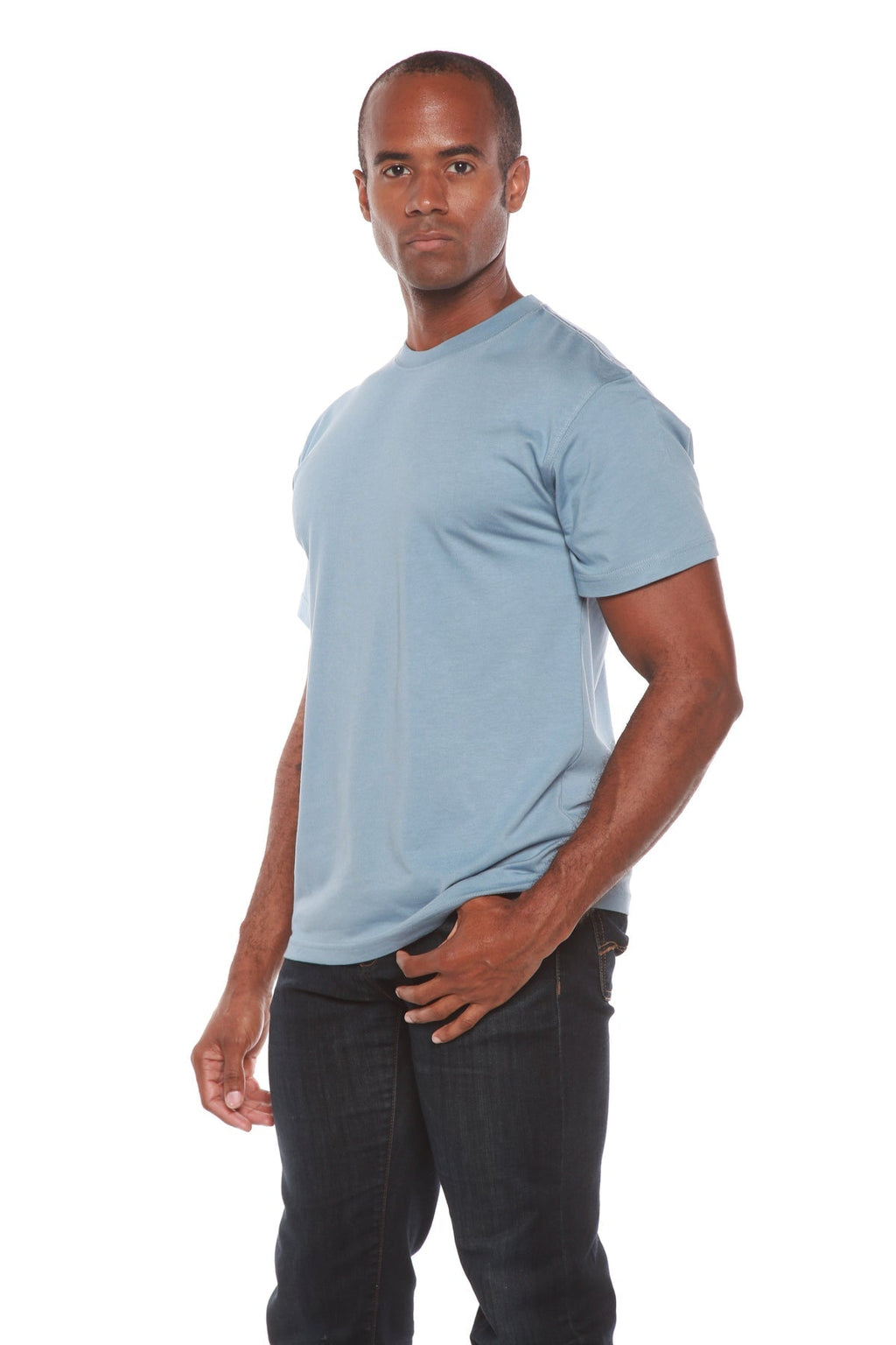 Men's Bamboo Viscose/Organic Cotton Short Sleeve Contrast Stitch T-Shirt Spun Bamboo
