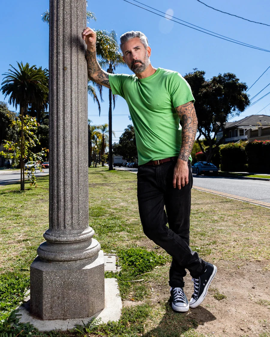 Men's Bamboo Viscose/Organic Cotton Short Sleeve T-Shirt - 5-Pack Mixed Colors Spun Bamboo