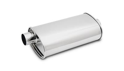 Muffler Oval Stainless 2IN Ctr Polish - VIB1104 Vinyasa Automotive