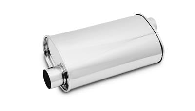 Muffler Oval Stainless 2.25IN Offset - VIB1125 Vinyasa Automotive