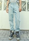 Vtmnts Women Double Waist Denim Jeans