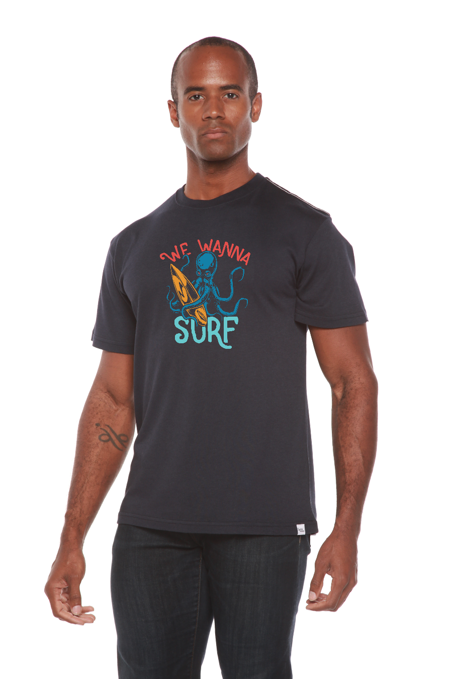 We Wanna Surf Men's Bamboo Viscose/Organic Cotton Short Sleeve Graphic T-Shirt Spun Bamboo