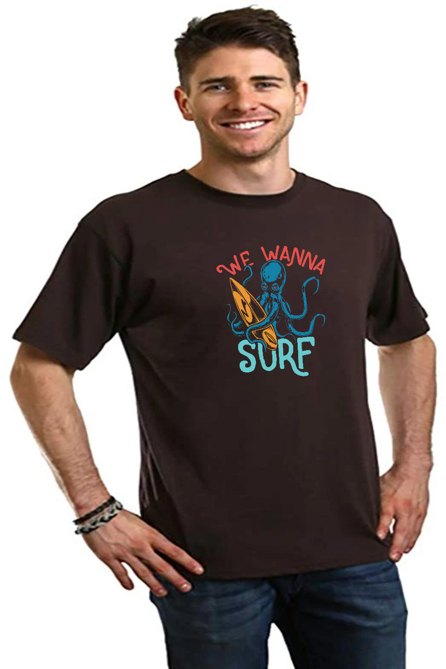 We Wanna Surf Men's Bamboo Viscose/Organic Cotton Short Sleeve Graphic T-Shirt Spun Bamboo