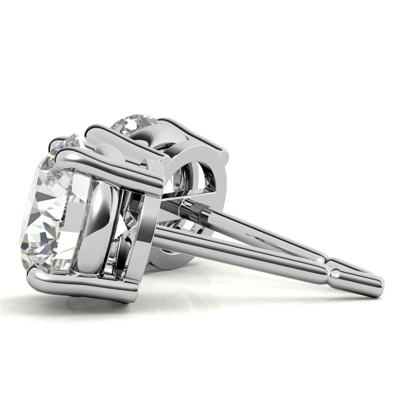 AGI Certified 6 CTW Lab Grown Diamond Stud Earrings in 14K White or Yellow Gold – G VS Round Cut VossAgin
