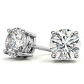 AGI Certified 6 CTW Lab Grown Diamond Stud Earrings in 14K White or Yellow Gold – G VS Round Cut VossAgin