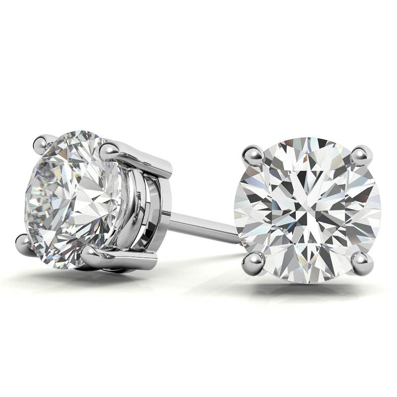 AGI Certified 6 CTW Lab Grown Diamond Stud Earrings in 14K White or Yellow Gold – G VS Round Cut VossAgin