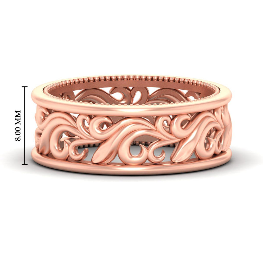 Antique Mens Wide Filigree Band