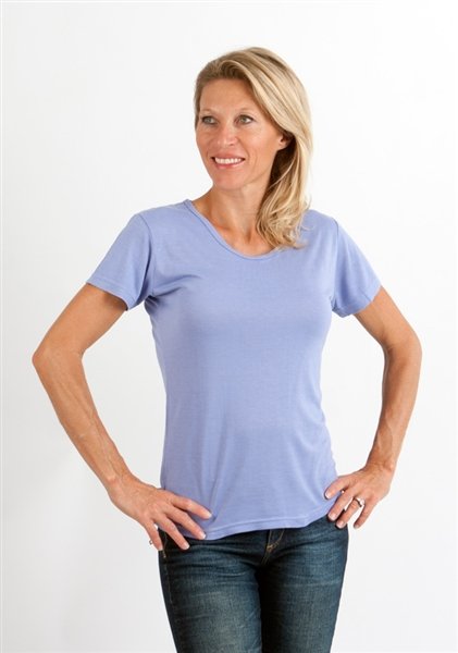 Women's 100% Bamboo Viscose Scoop Neck Short Sleeve T-Shirt Spun Bamboo