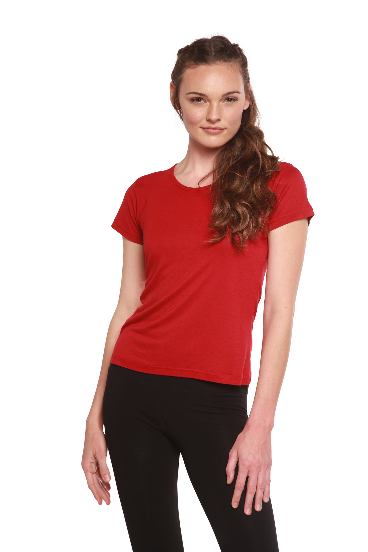 Women's 100% Bamboo Viscose Scoop Neck Short Sleeve T-Shirt Spun Bamboo