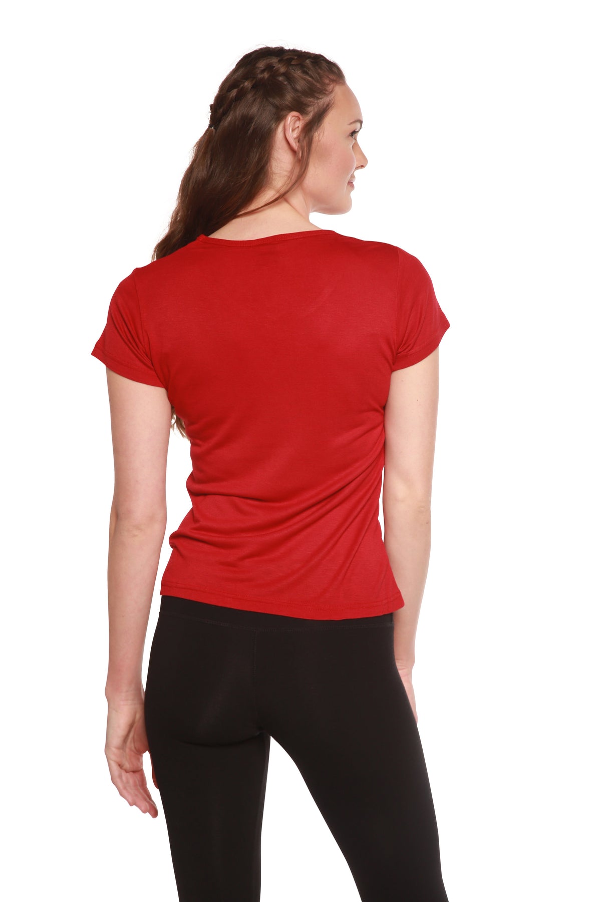 Women's 100% Bamboo Viscose Scoop Neck Short Sleeve T-Shirt Spun Bamboo