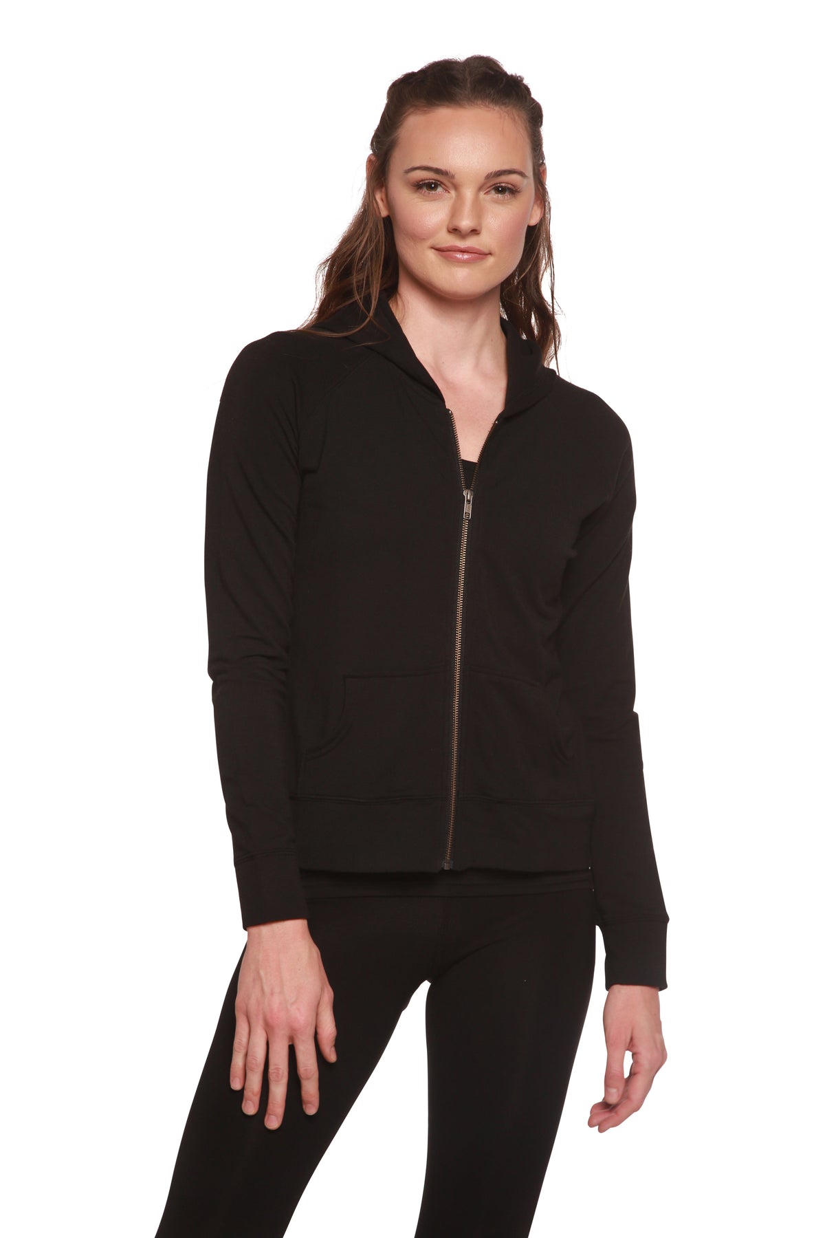 Women's Bamboo French Terry Zip Hooded Sweatshirt Spun Bamboo