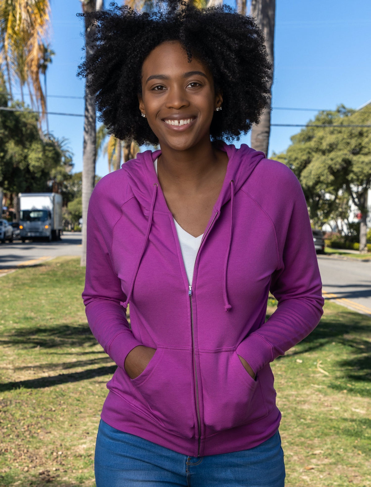 Women's Bamboo French Terry Zip Hooded Sweatshirt Spun Bamboo