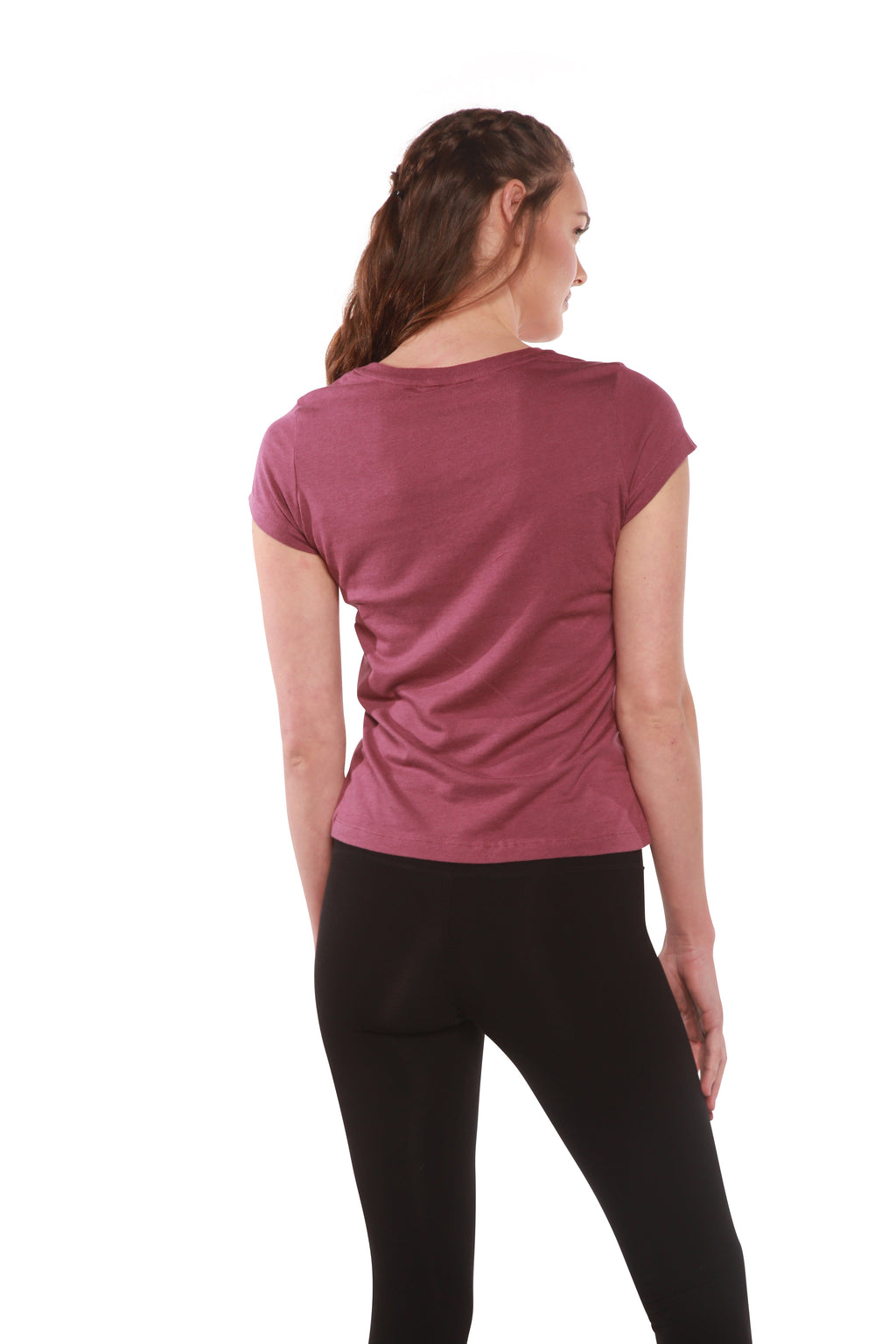 Women's Bamboo Viscose/Cotton V-Neck Cap Sleeve T-Shirt Spun Bamboo