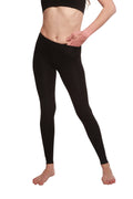 Clearance Women's Bamboo/Cotton Full Length Legging in Black Spun Bamboo