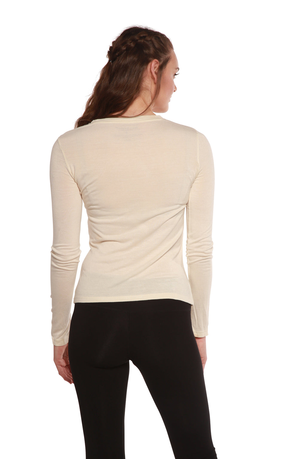 Clearance Women's Scoop Neck 100% Bamboo Viscose Long Sleeve Shirt Spun Bamboo